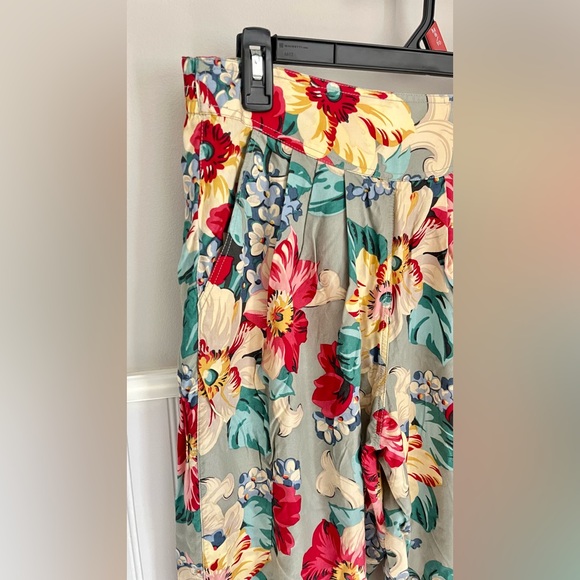 Vintage Lizwear Floral Rayon Pants Sz 10 NWOT - Beach Coastal Resort Travel - Picture 4 of 6